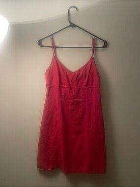 H&M Coral Red Slip Dress with Adjustable Straps